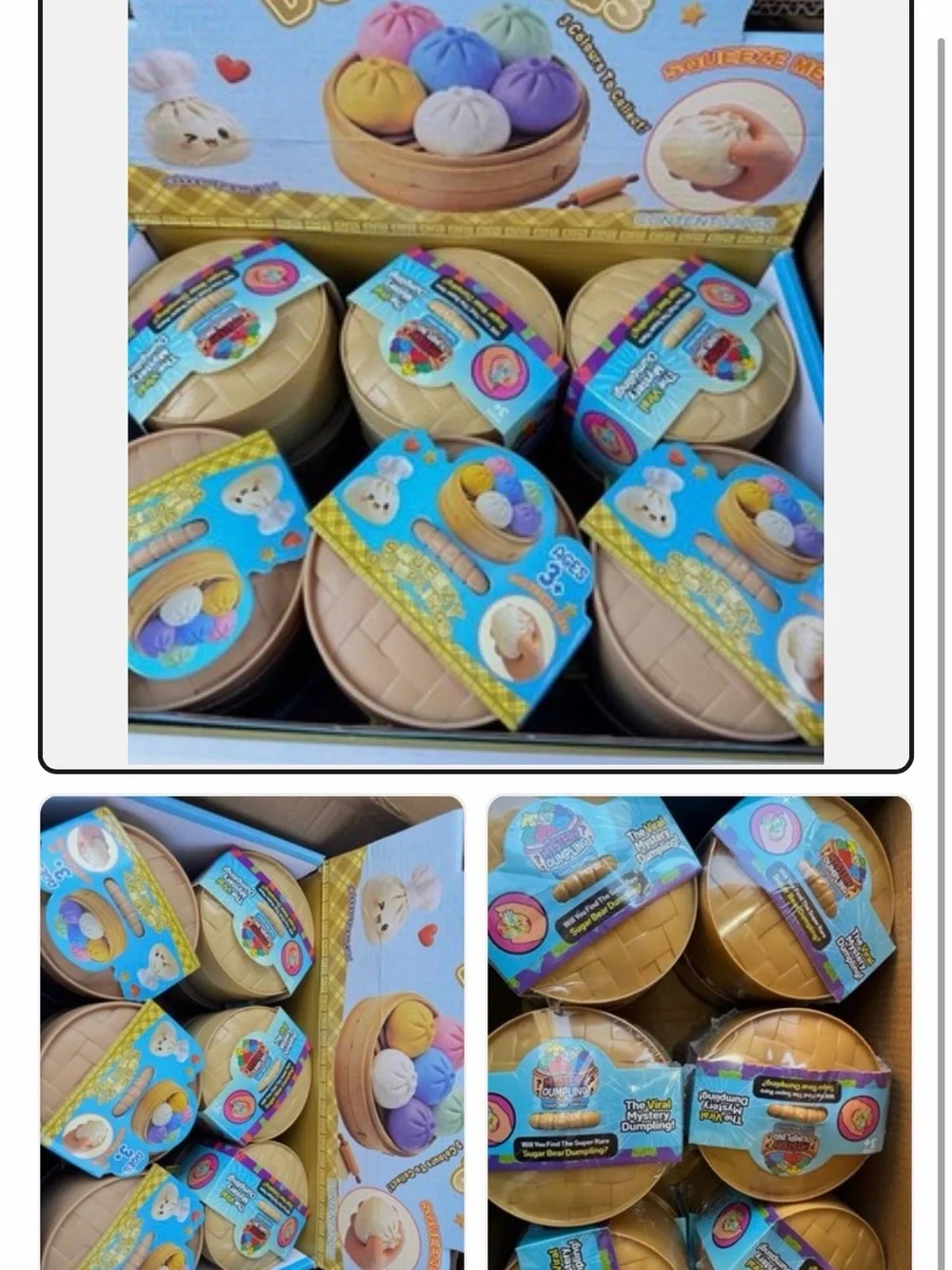 6 pack Rainbow Glitter Squishy Bun Plush Toy - Multicolor